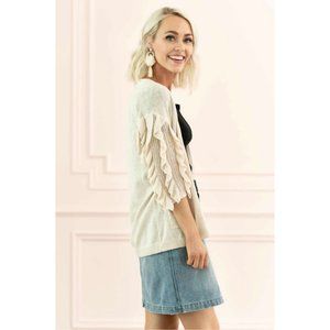 NWT Rachel Parcell Ruffle Sleeve Cardigan